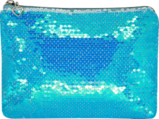 Kosmetiktasche blau mit Pailetten  manòu