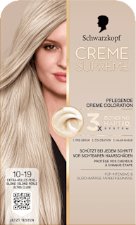 Dauerhafte Coloration Creme Supreme - Nr. 10-19 Extra Helles Perlblond Schwarzkopf CREME SUPREME