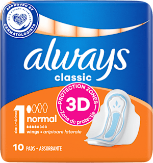 vložky s křidélky Classic, velikost 1 Normal always
