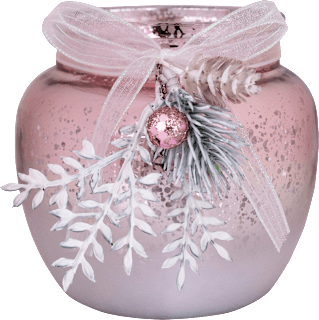 Kerzenhalter aus Glas, rosa metallic Dekorieren & Einrichten