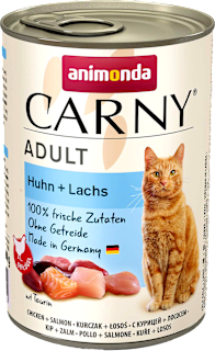 Храна за котки Carny с пилешко и сьомга animonda