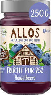 Fruchtaufstrich, Frucht Pur Heidelbeere 75% Frucht ALLOS