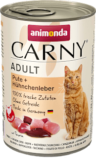 Храна за котки Carny с пуешко и пилешки дробчета animonda