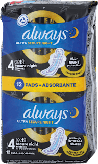 Ultra Secure Night hygienické vložky always