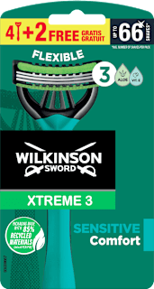 Pánske jednorazové holiace strojčeky Xtreme 3 Sensitive Comfort WILKINSON SWORD