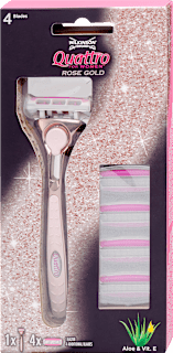 Női borotva Quattro for Women RoseGold Clampack + 4 betét WILKINSON SWORD