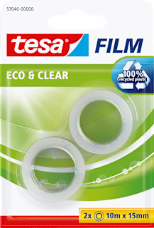 Film Klebeband Eco & Clear, 2 Stück à 10 m x 15 mm tesa