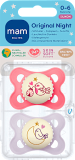Schnuller Original Night Silikon pink/lila, 0-6 Monate  mam