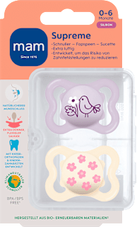 Schnuller Supreme Silikon, lila/creme, 0-6 Monate mam