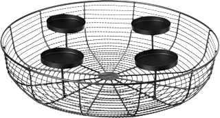 Metallkerzenhalter/Dekoschale für vier Kerzen, schwarz Dekorieren & Einrichten