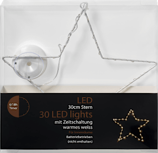 LED Metallstern, weiß, warmweiß (30er) Dekorieren & Einrichten