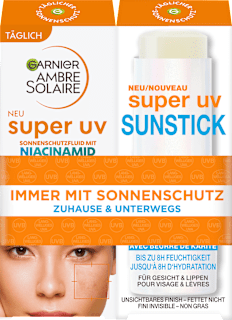 Sonnenfluid Gesicht mit Niacinamid + Sonnenstick Gesicht, super UV, LSF 50+, 1 St