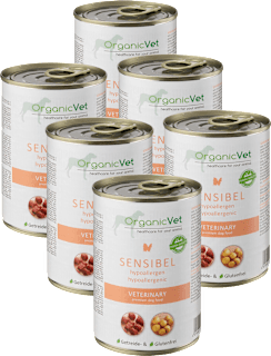 Nassfutter Hund mit Lamm, sensibel hypoallergen, Multipack (6x400 g) OrganicVet