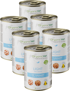 Nassfutter Hund mit Geflügel, Light low calorie, Multipack (6x400 g) OrganicVet
