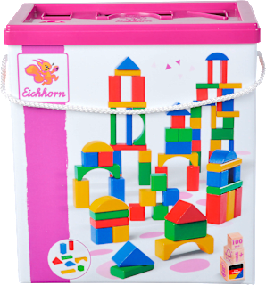 Holzbausteine bunt, 100 St Eichhorn