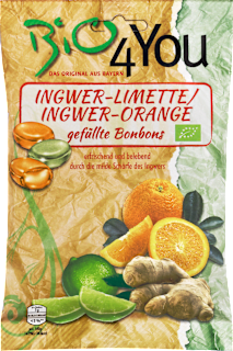 Bonbons Ingwer-Limette/Ingwer-Orange gefüllt Bio4You