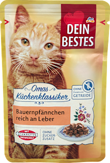Nassfutter Katze Oma's Küchenklassiker Bauernpfännchen reich an Leber Dein Bestes
