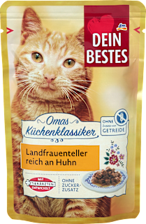 Nassfutter Katze Oma’s Küchenklassiker Landfrauenteller reich an Huhn Dein Bestes