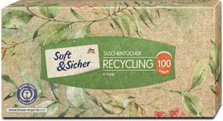 papírové kapesníky 4vrstvé recyklované v boxu Soft&Sicher