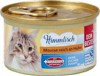 Popolna mačja hrana Himmlisch mousse, bogato s piščancem DEIN BESTES