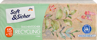 Chusteczki higieniczne z recyklingu, 4-warstwowe, 15x10 szt. Soft&Sicher