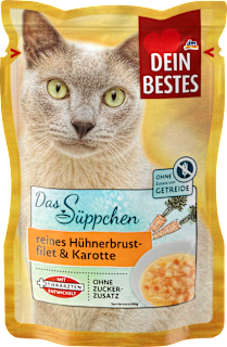 Nassfutter Katze, Suppe mit Hühnerbrustfilet & Karotte, das Süppchen Dein Bestes