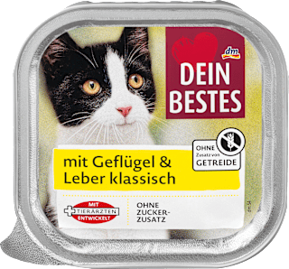 Nassfutter Katze mit Geflügel & Leber klassisch Dein Bestes