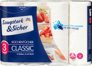 Ręcznik papierowy 3-warstwowy, 4x64 listki Saugstark&Sicher