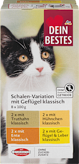 Nassfutter Katze mit Geflügel, Multipack (8x100 g)  Dein Bestes