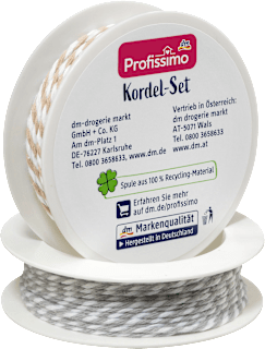 Комплект ленти за опаковане, бяло/сиво Profissimo