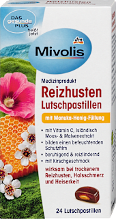 Pastile de supt pentru tuse, cu miere de Manuka Mivolis