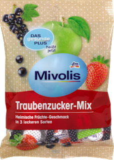 Szőlőcukor mix alma, eper és fekete ribizli ízesítéssel Mivolis