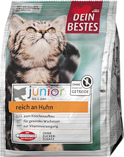 Trockenfutter Katze junior reich an Huhn Dein Bestes