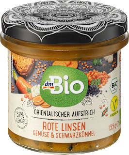 Orientalischer Aufstrich Rote Linsen Gemüse & Schwarzkümmel dmBio