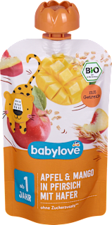 Voćni užitak - jabuka i mango u breskvi sa ovsenim pahuljicama, od 1. godine babylove