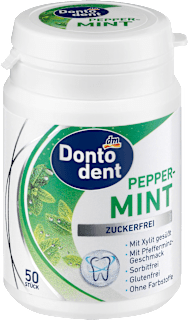 Miętowa guma do żucia w drażetkach Peppermint bez cukru Dontodent