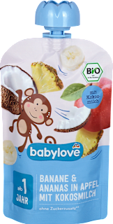 BIO kašica u vrećici sa bananom, ananasom, jabukom i kokosovim mlijekom, 12+ mj. babylove