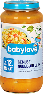 Bio gyermekmenü zöldséges tésztafelfújt, 12. hónapos kortól babylove