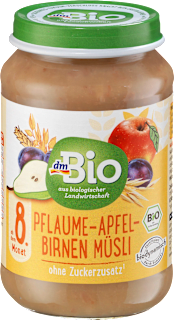 Piure de musli cu prune, mere și pere  8+ dmBio