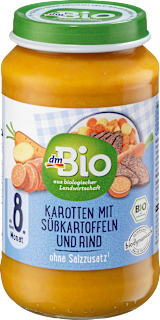 bio příkrm mrkev, batáty & hovězí maso  dmBio