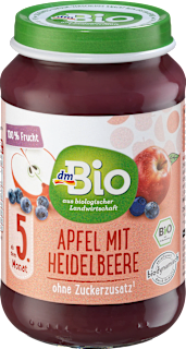 Piure de fructe cu mere și afine ECO 5+ dmBio