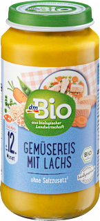 Ryż z warzywami i łososiem, od 12. miesiąca życia dmBio