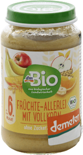 Omogeneizzato con frutta mista e cereali integrali dmBio