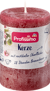 Rusztikus gyertya, bordó, 8 x 5,8 cm Profissimo