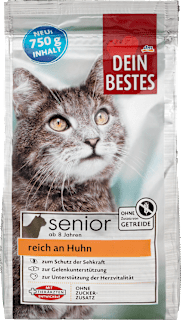 Krmivo pre mačky s kuracím mäsom senior Dein Bestes