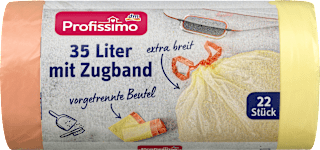 Worki na śmieci z taśmą ściągającą, 35 L, ekstraszerokie Profissimo