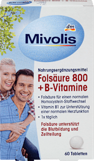Tablety Folát 800 + B vitamíny Mivolis