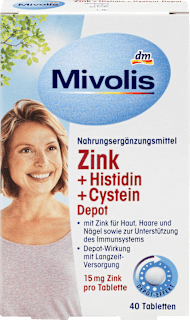 Cynk+ Histydyna + Cysteina w tabletkach depot, 40 szt. Mivolis