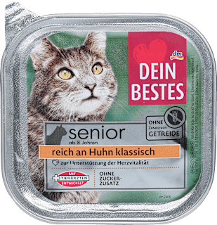 Hrană umedă pentru pisici senior cu aromă de pui Dein Bestes