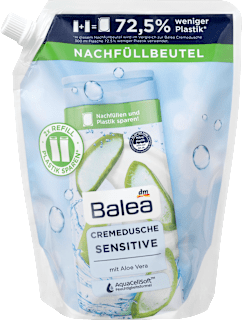 Krémový sprchovací gél Sensitive, náhradná náplň Balea